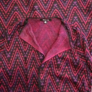 Relativity $68‎ Medium Purple Pink Chevron Open Front Duster Y2K Cardigan